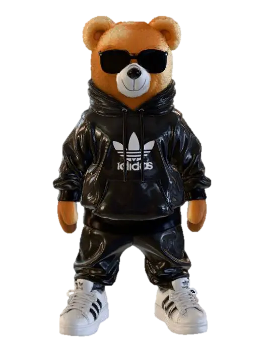 Cool Bear Vibes - Adidas 3D model, vytvořený pomocí AI