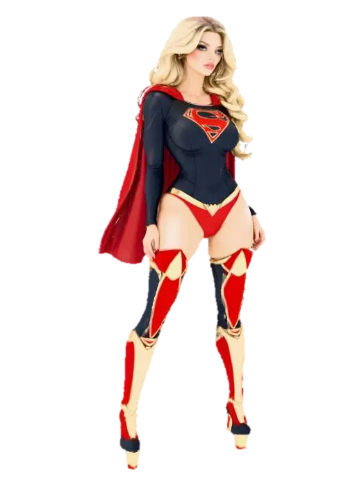 Supergirl heroic presence - Retextured 3D model, vytvořený pomocí AI