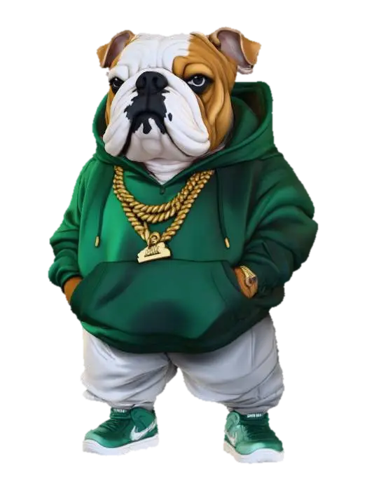 Bulldog Swag 3D model, vytvořený pomocí AI