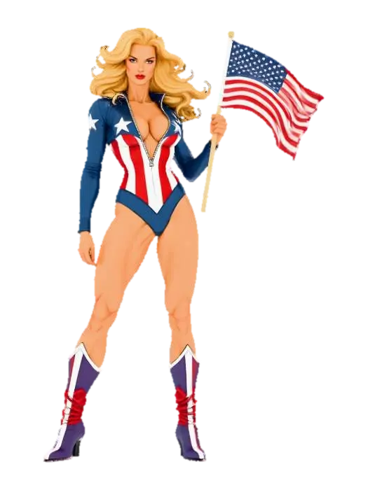 Patriotic Heroine - Strength 3D model, vytvořený pomocí AI