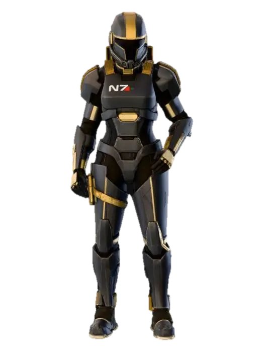 Futuristic Armor Sentinel - Masseffect 3D model, vytvořený pomocí AI