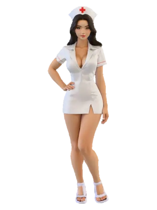 Nurse in Uniform - Healthcare 3D model, vytvořený pomocí AI