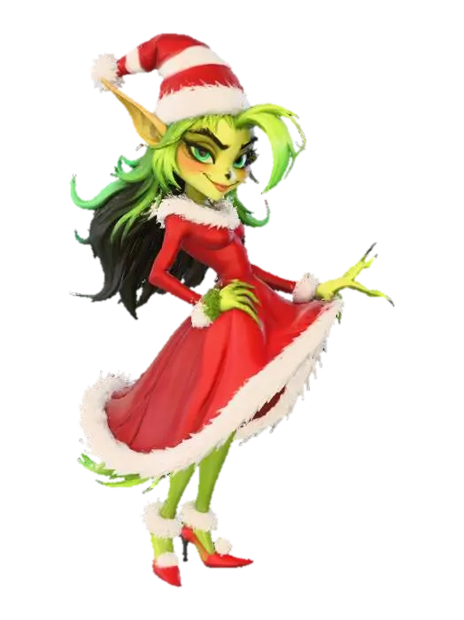 Holiday Mischief, #Christmas2025# - Grinch 3D model, vytvořený pomocí AI