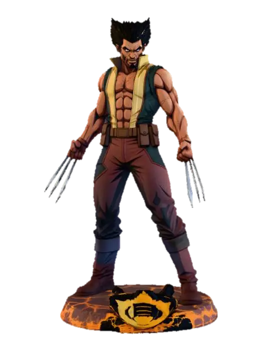Afro Wolverine Earth 745 3D model, vytvořený pomocí AI