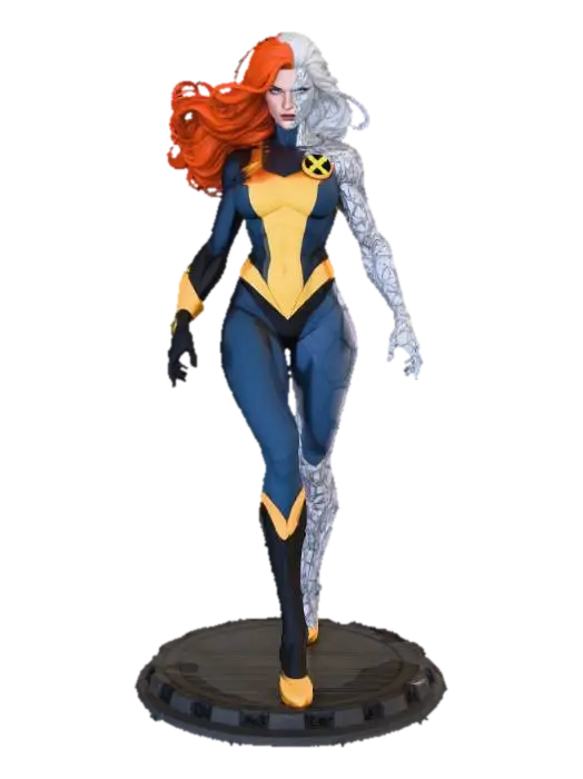 Xmen Jean Grey Emma Frost Fusion 3D model, vytvořený pomocí AI