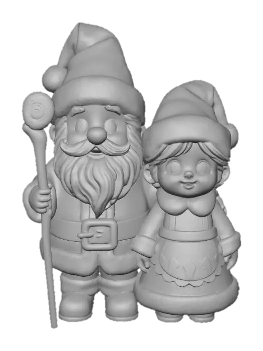 3D model for Santa and Mrs. Claus Duo, #Christmas2025#