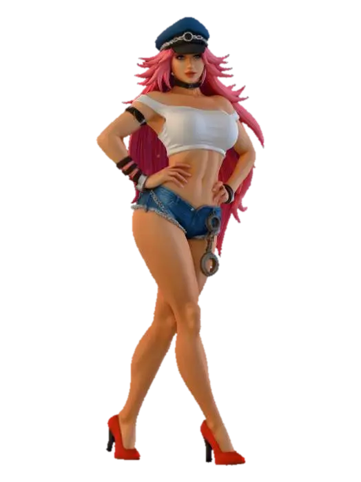 Street Fighter Femme Fatale - Video 3D model, vytvořený pomocí AI
