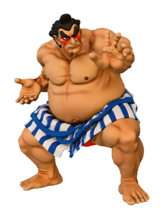 Sumo Warrior - Streetfighter 3D model, vytvořený pomocí AI