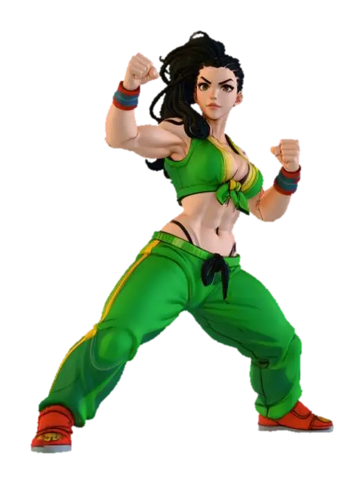 Laura Matsuda SF6 - Streetfighter 3D model, vytvořený pomocí AI