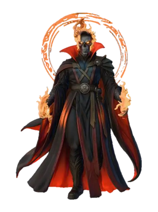 Infernal Sorcerer - Ghostrider 3D model, vytvořený pomocí AI