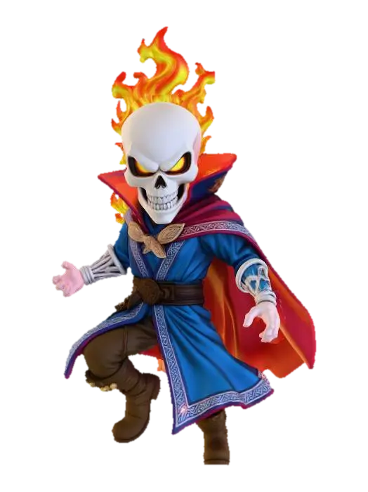 Dr.Strange_GhostRider Fusion 3D model, vytvořený pomocí AI