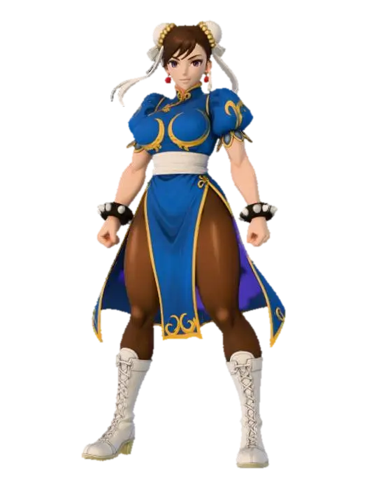 Female Street Warrior - Capcom 3D model, vytvořený pomocí AI