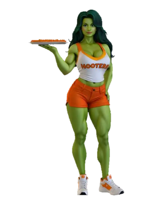 Green Waitress Hero - Marvel 3D model, vytvořený pomocí AI