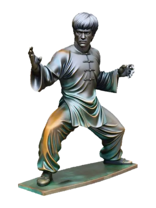 Martial Arts Statue 3D model, vytvořený pomocí AI