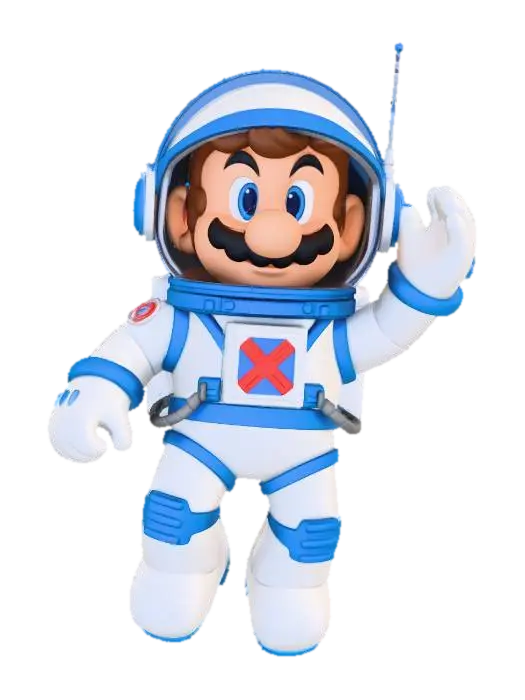 Cosmic Mario - Plumber 3D model, AI generated
