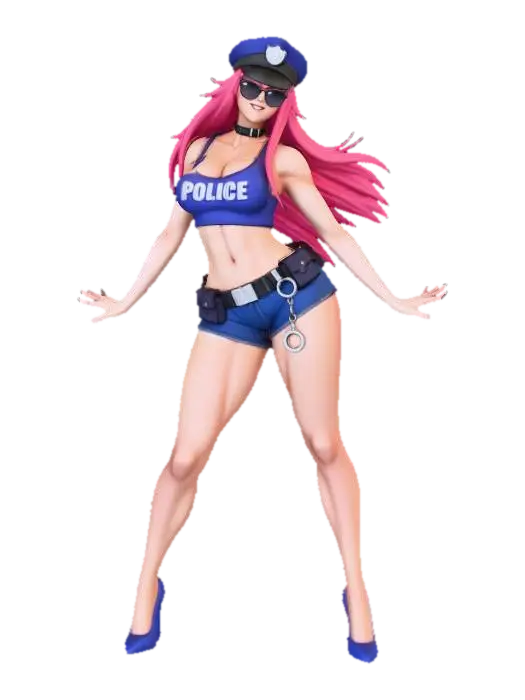 Modello 3D Vibrant Policewoman Persona - Cop, generato dall’IA