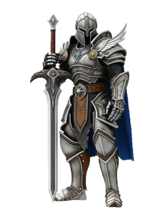 WOW Knight Guardian of the Realm 3D model, vytvořený pomocí AI