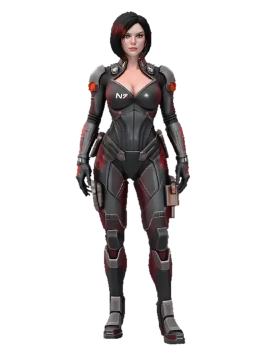 Commander in Awe - Masseffect 3D model, vytvořený pomocí AI