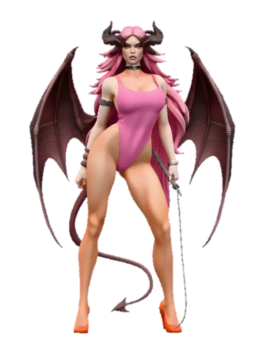 Poison Succubus in Pink 3D model, vytvořený pomocí AI