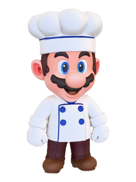 Chef Mario Adventures 3D model, vytvořený pomocí AI
