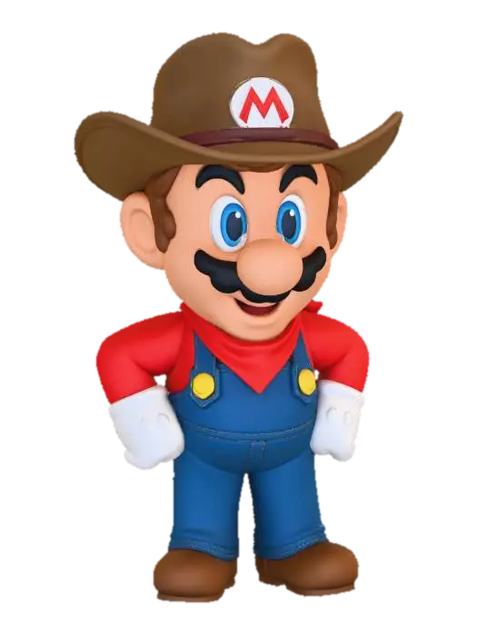 Cowboy Plumber Mario 3D model, AI generated