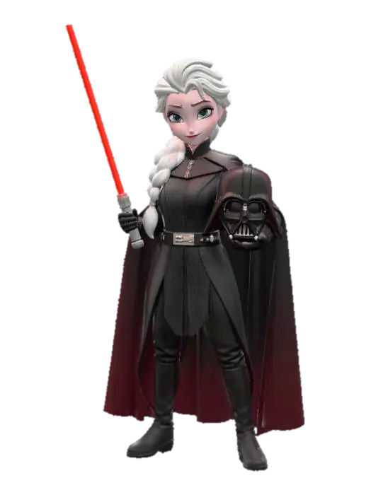 Sith Queen - Lightsaber 3D model, vytvořený pomocí AI
