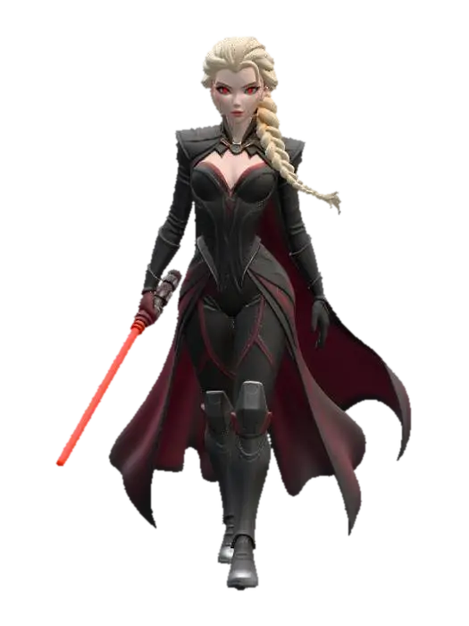 Sith Ice Queen - Lightsaber 3D model, vytvořený pomocí AI
