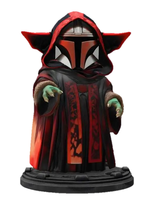 Grogu Crimson Vigil 3D model, vytvořený pomocí AI