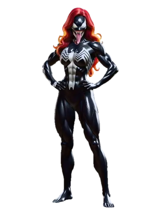 Mary Jane Venom 3D model, vytvořený pomocí AI