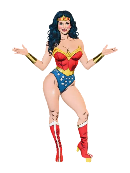 Wonder Woman in Golden Age - Wonderwoman 3D model, vytvořený pomocí AI