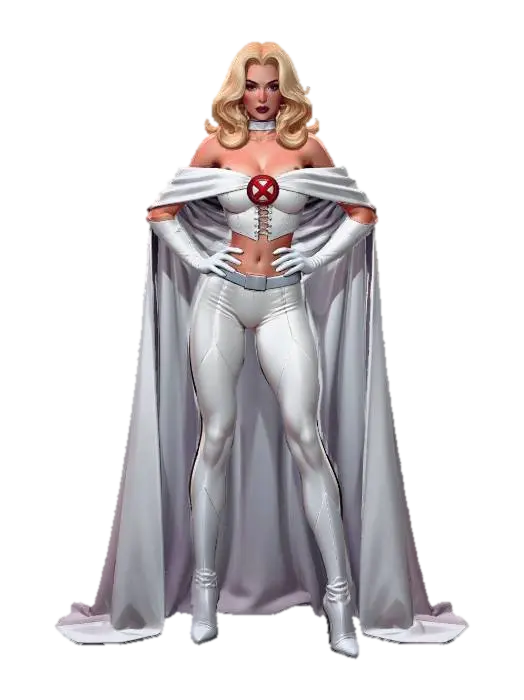 Emma Frost Diamond Beauty 3D model, vytvořený pomocí AI
