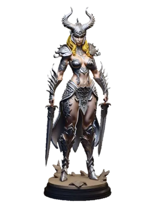 Valkyrie of the Silver Forge - Vikings 3D model, vytvořený pomocí AI