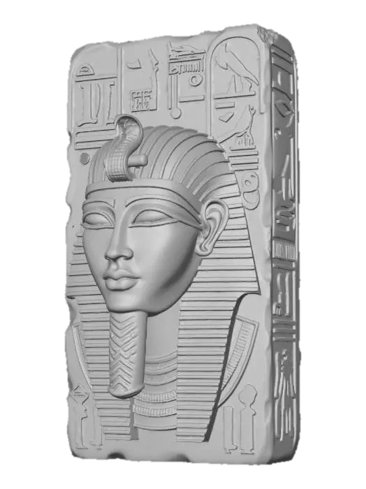 3D model for Tutankhamun Bust on a Hieroglyphic Tablet