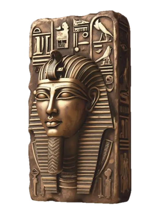 3D model for Tutankhamun Bust on a Hieroglyphic Tablet