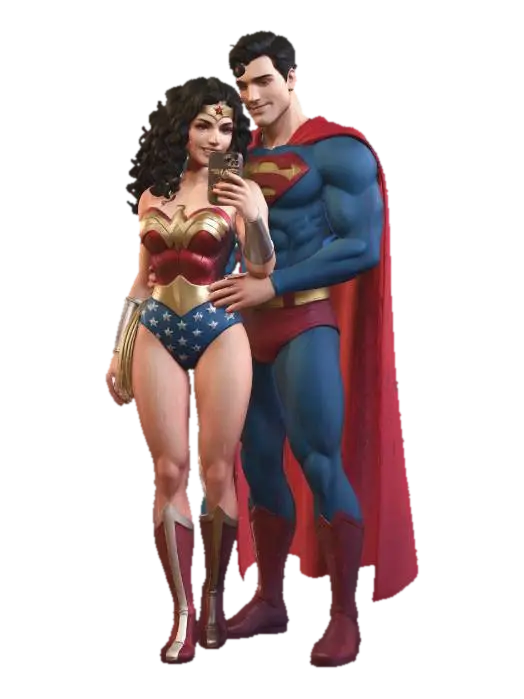 Super Couple 3D model, vytvořený pomocí AI