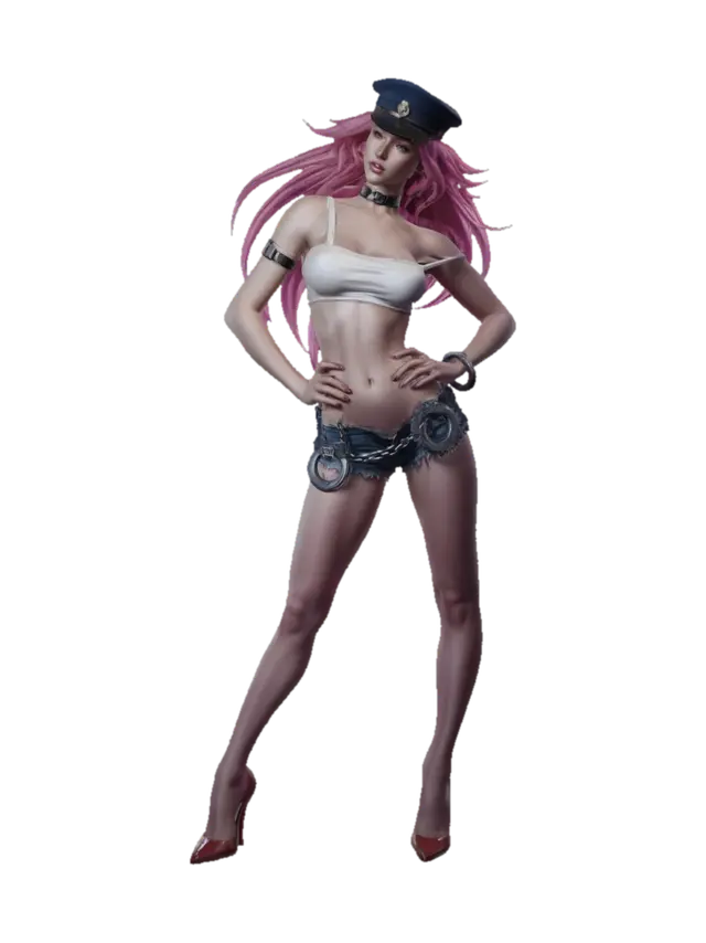 Galactic Rebel in Neon Night - Capcom 3D model, vytvořený pomocí AI