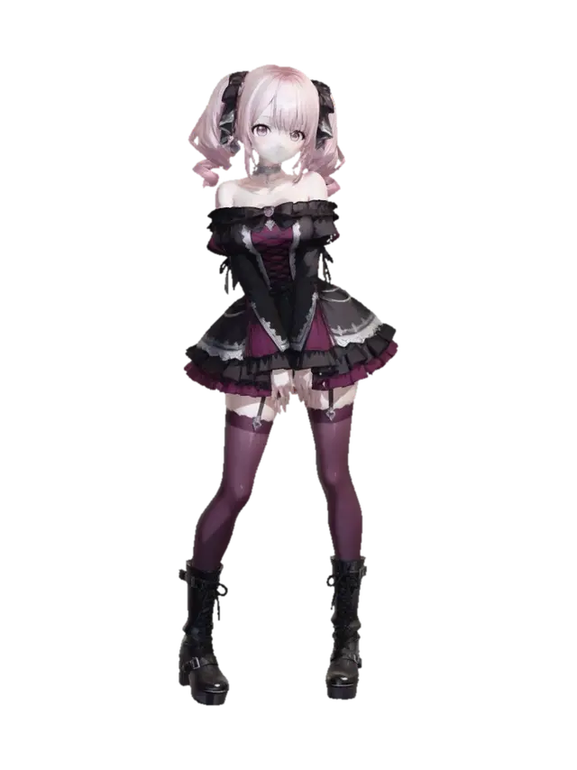 Crimson Velvet Lolita - Anime 的 AI 生成 3D 模型
