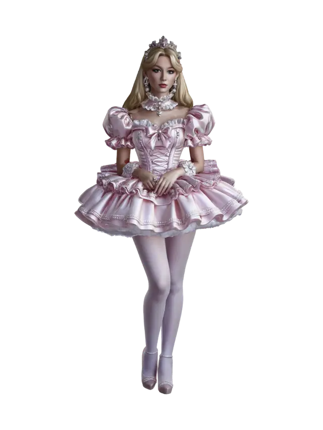 Pink Princess Ballgown - Fairytale 3D model, vytvořený pomocí AI