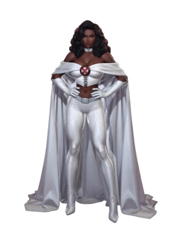 White X-Warrior - Xmen 3D model, vytvořený pomocí AI