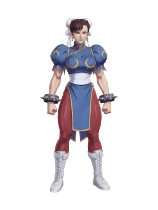 Chun-Li - Gameprop 3D model, vytvořený pomocí AI