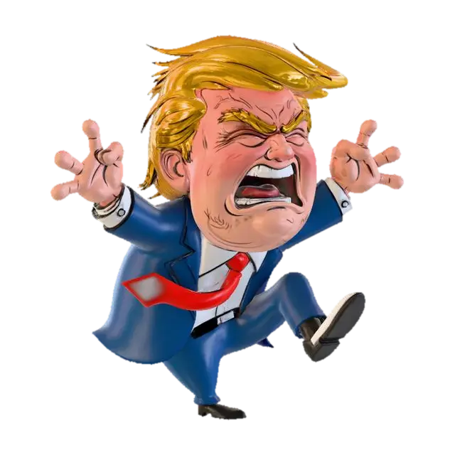 Frustrated Trump - Politics 3D model, vytvořený pomocí AI