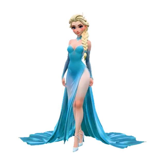 Ice Queen in Wonderland 3D model, vytvořený pomocí AI