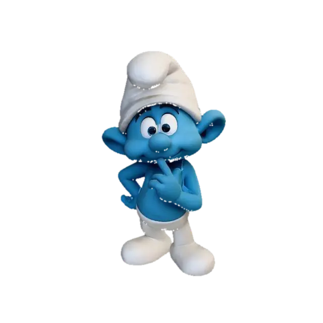 Pondering Smurf - Facialexpression 3D model, vytvořený pomocí AI