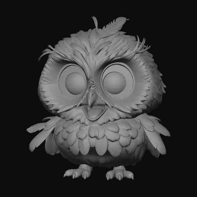 3D model for Snowy Hoot