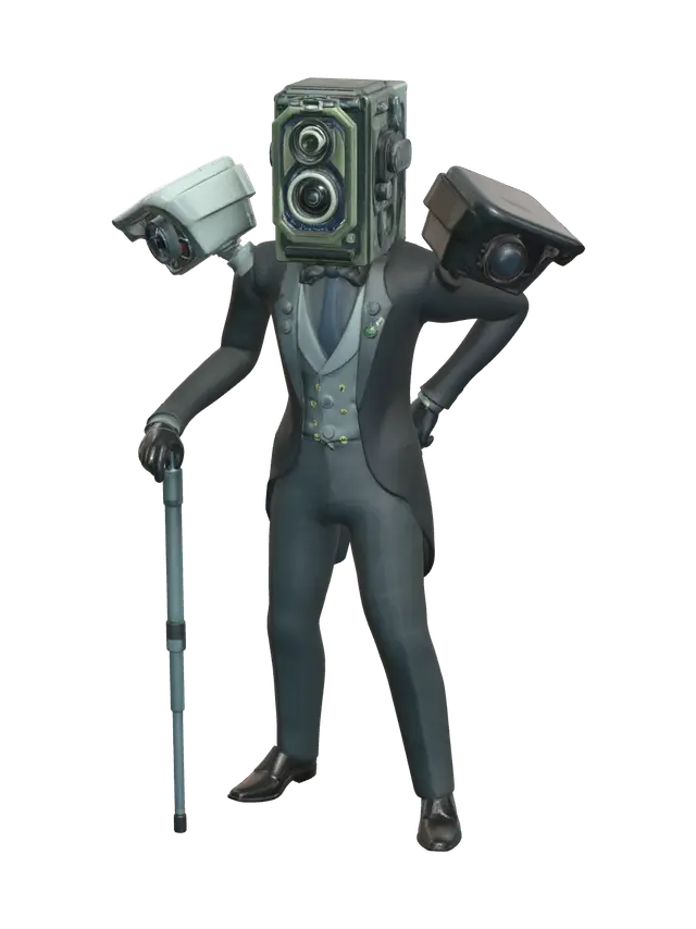 Modern Cameraman Skibidi 3D model, vytvořený pomocí AI
