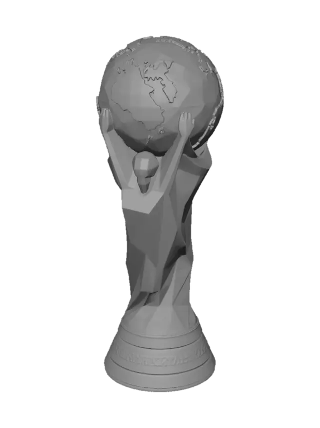 Golden World Cup Trophy - Copa-3D-modell, genererad av AI