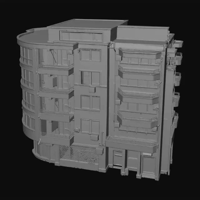 3D model for Curved Glass Corner Residence