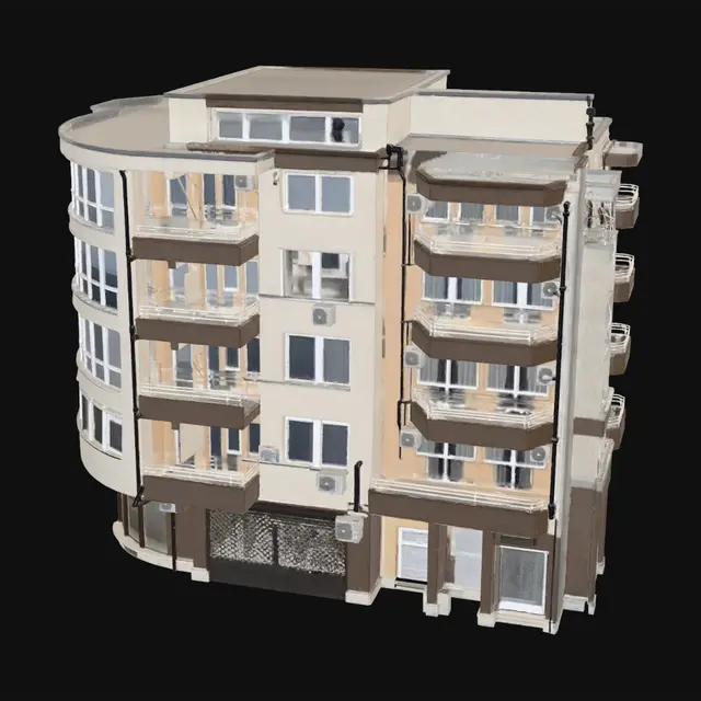 3D model for Curved Glass Corner Residence