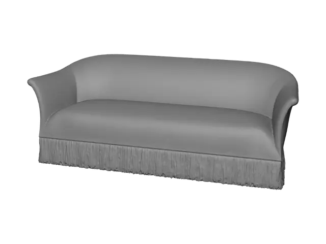 3D model for Fringed Beige Sofa