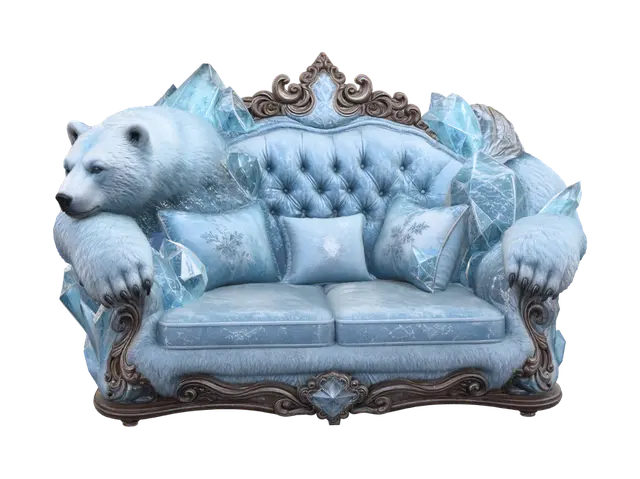Polar Frost Throne 3D model, vytvořený pomocí AI